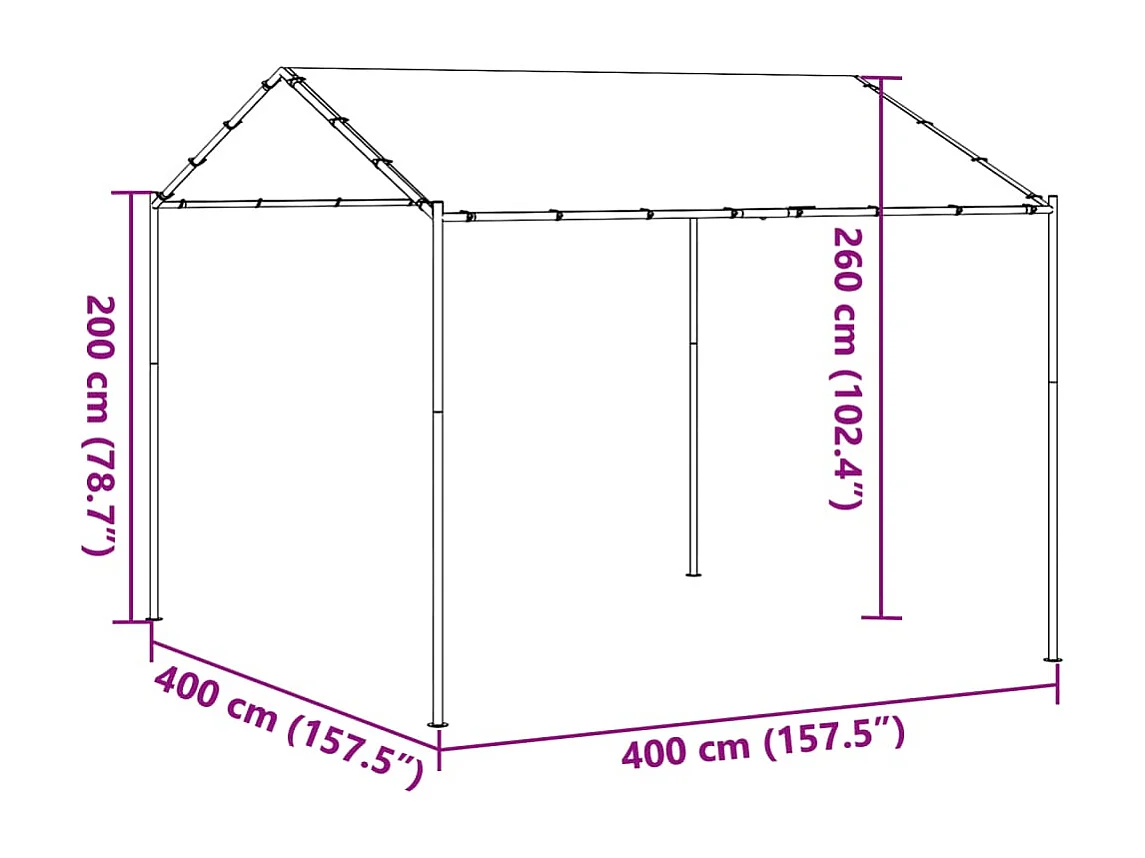 Gartenpavillon Beige 4x4 m Stahl und Stoff