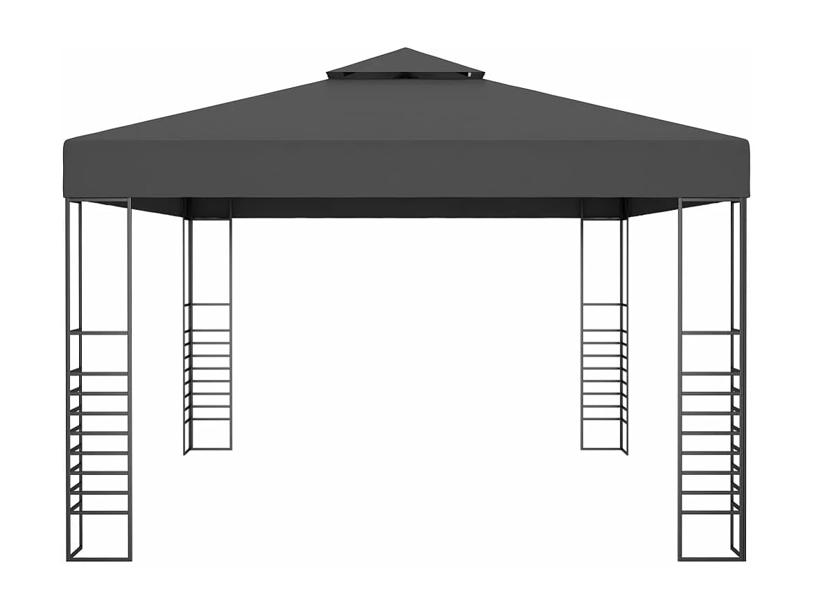 Tonnelle avec guirlande lumineuse à LED 3x4 m Anthracite