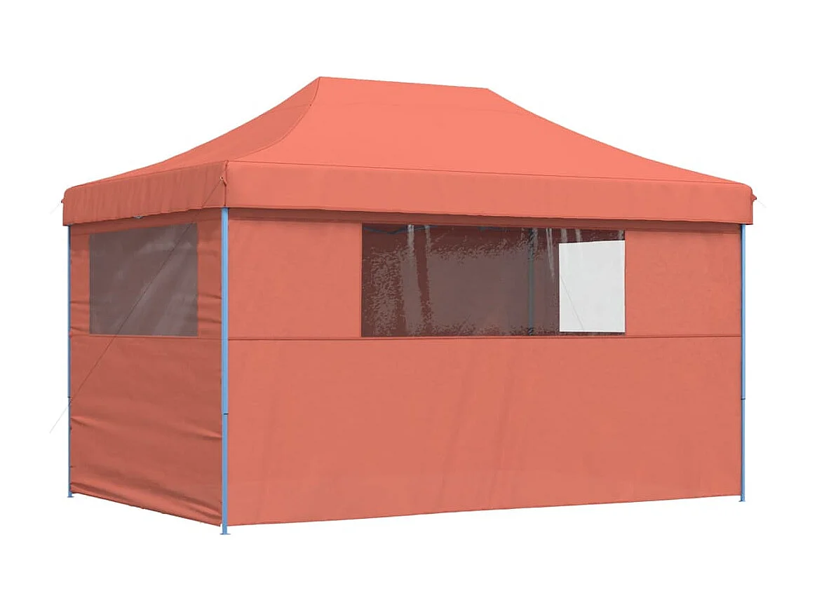 Tente de réception pliable escamotable avec 4 parois latérales