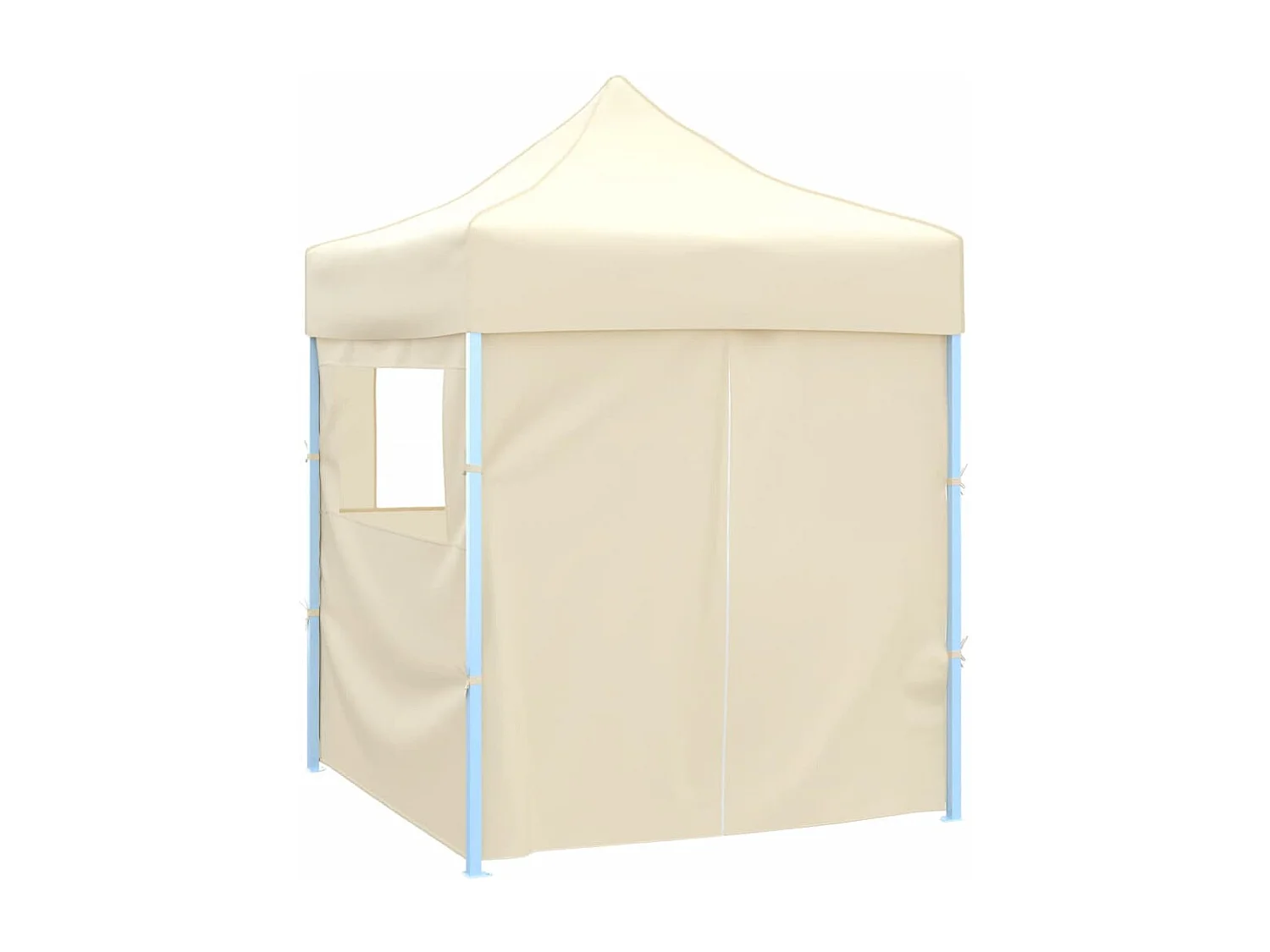 Tente de réception pliable avec 4 parois 2x2 m Acier Crème