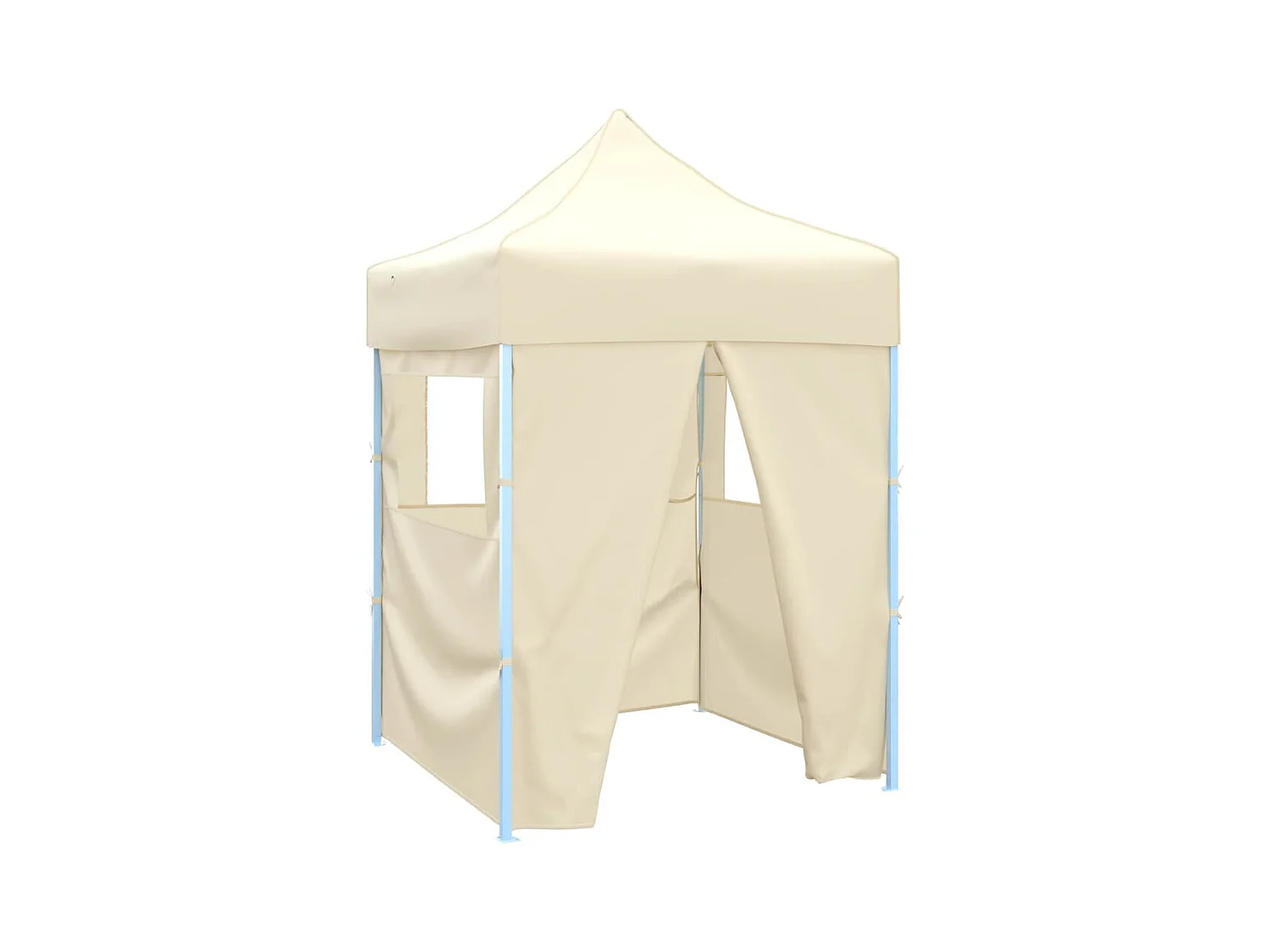 Tente de réception pliable avec 4 parois 2x2 m Acier Crème