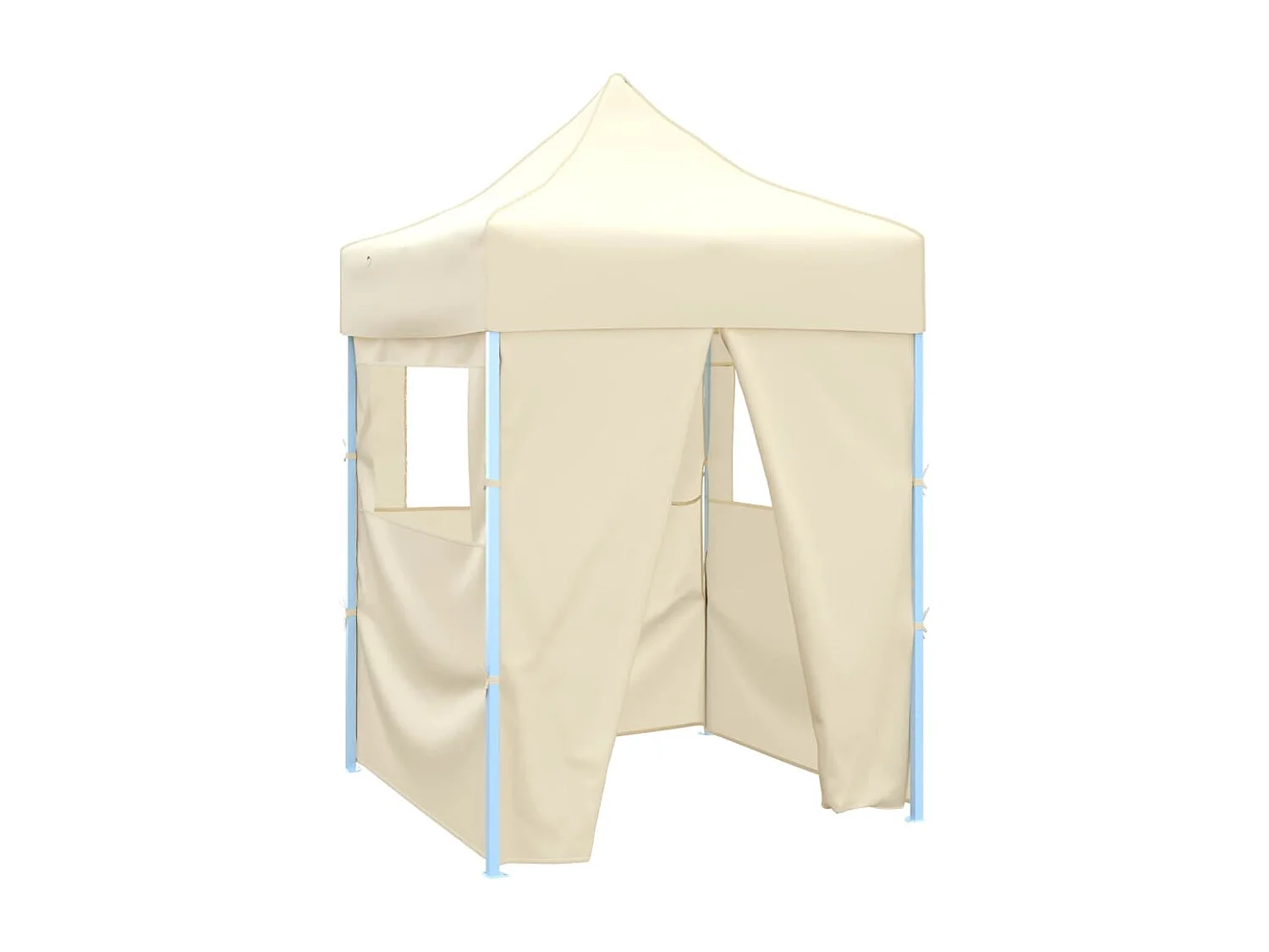 Gazebo Professionale Pieghevole con 4 Pareti 2x2m Acciaio Crema