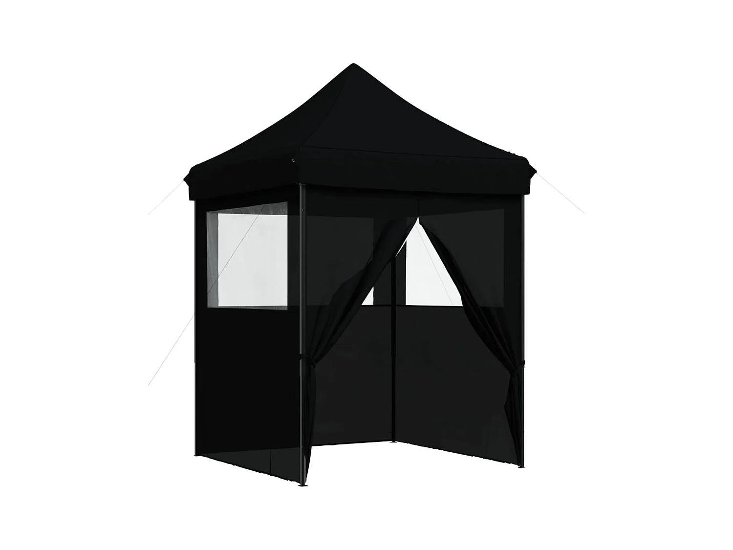 Tente de réception pliable escamotable 4 parois latérales noir