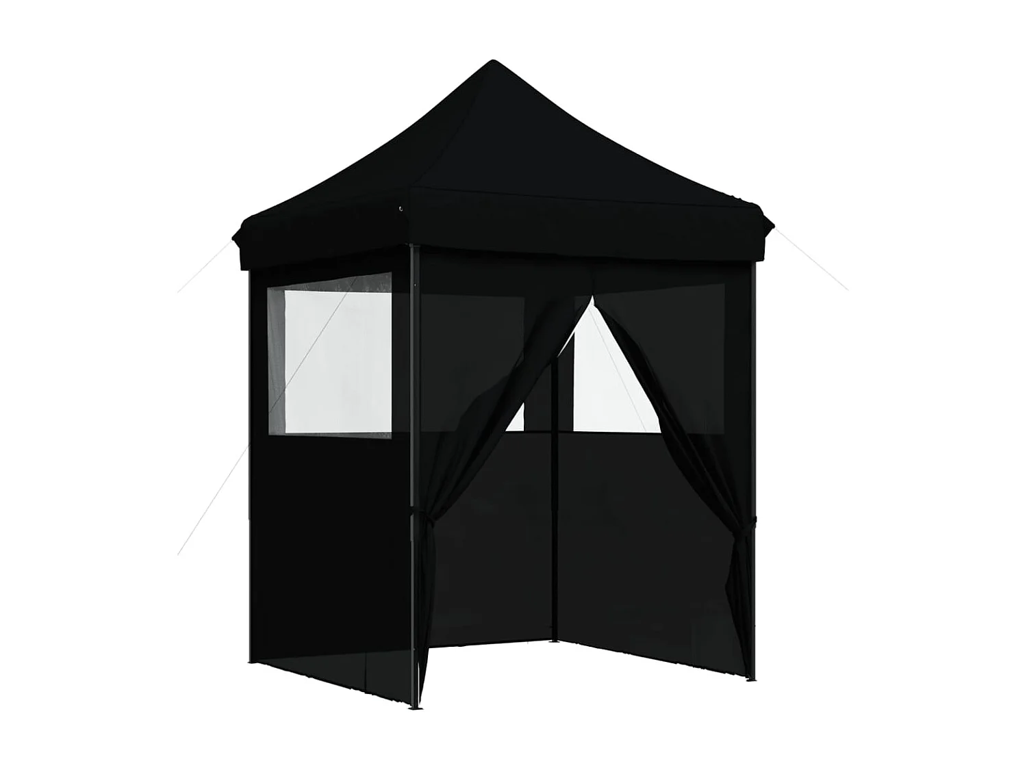 Partytent inklapbaar pop-up met 4 zijwanden zwart