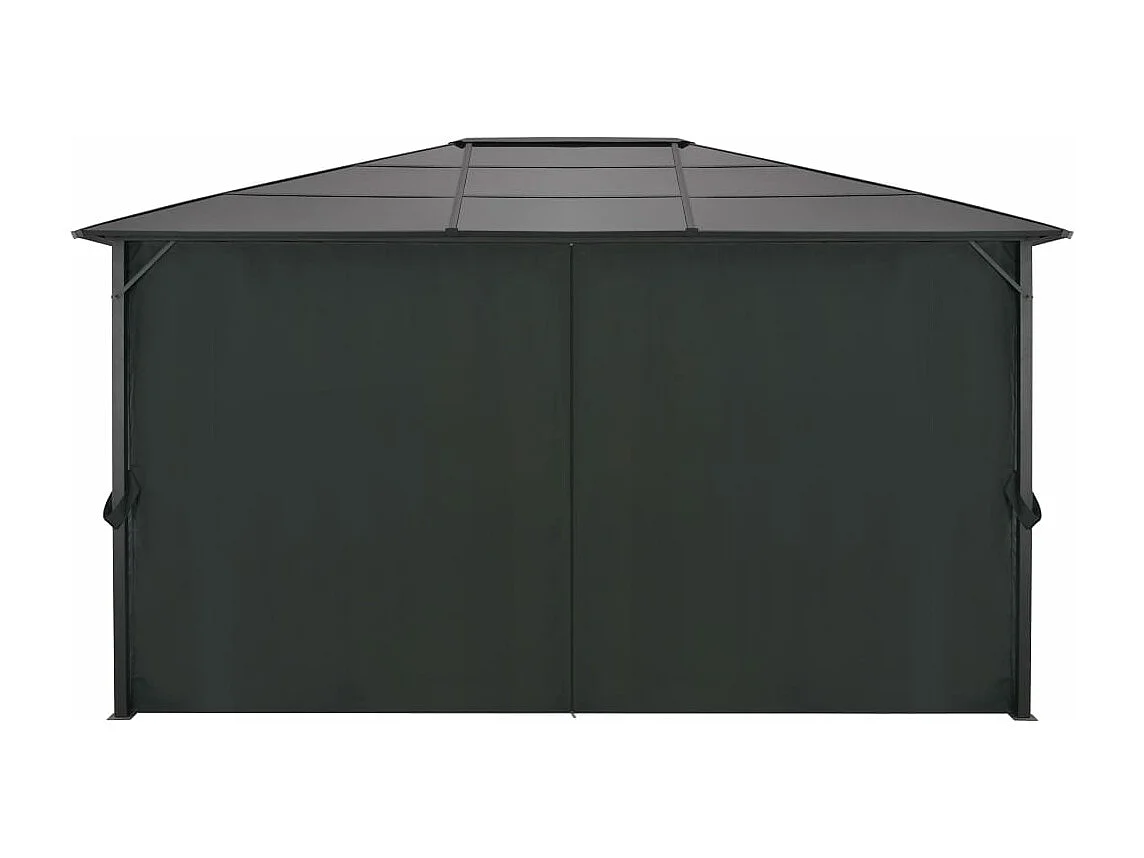 Tonnelle avec rideau Aluminium 4x3x2,6 m Noir