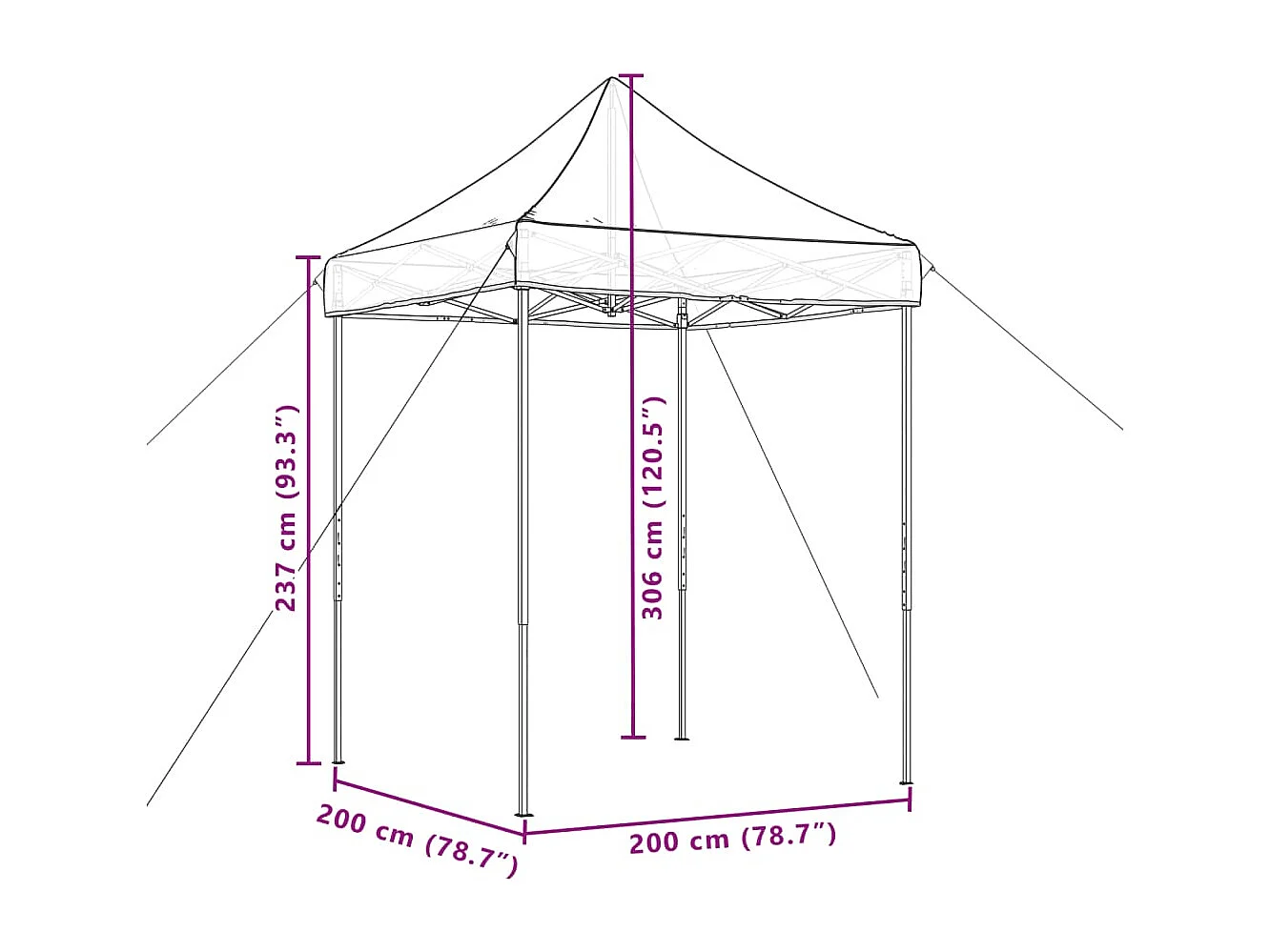 Gazebo 3x4 m tecido creme