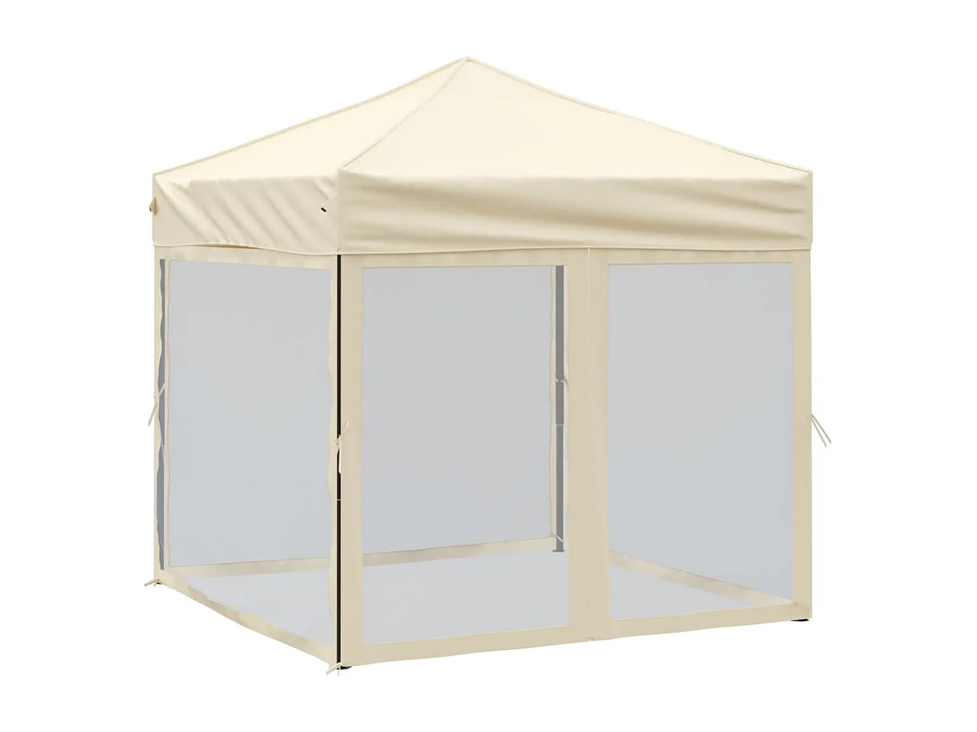 Tente de réception pliable avec parois Crème 2x2 m