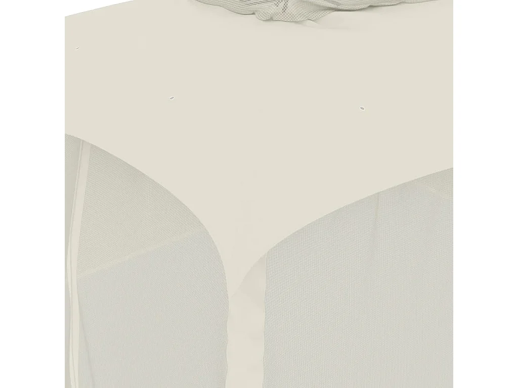 Tonnelle avec double toit et parois en filet crème acier