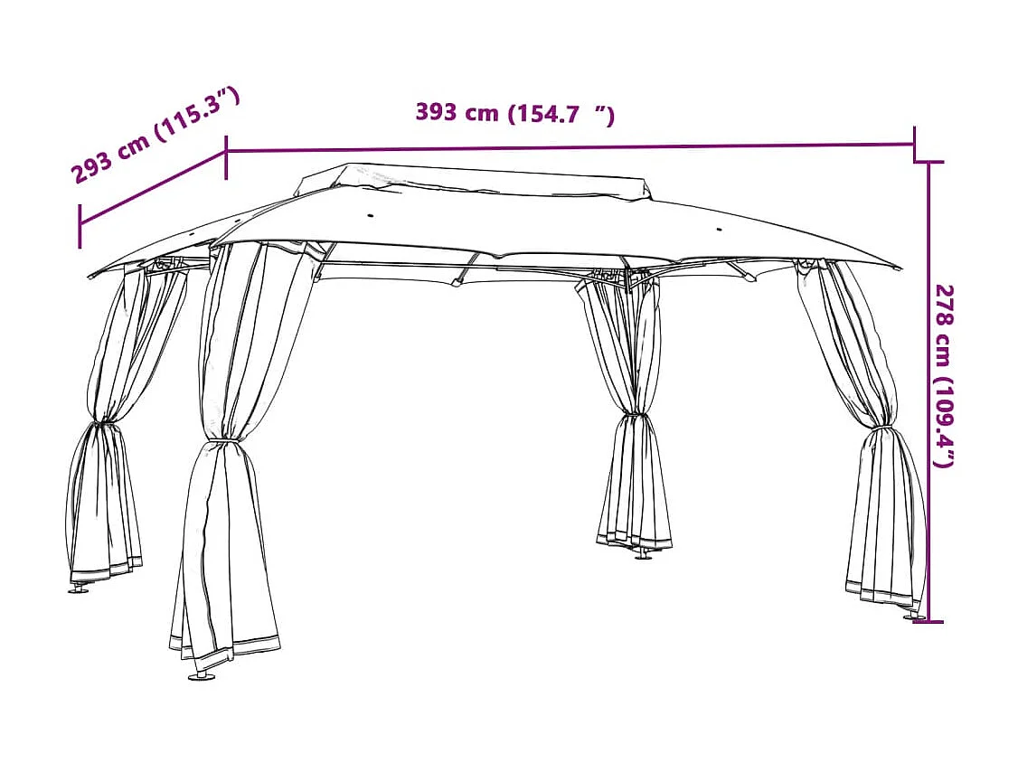 Tenda para festas 3x9 m verde