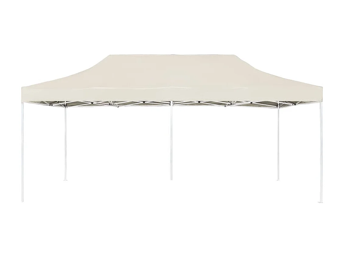 Gazebo Professionale Pieghevole in Alluminio 6x3 m Crema