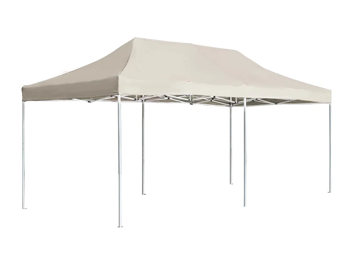 Partytent professioneel inklapbaar 6x3 m aluminium crème