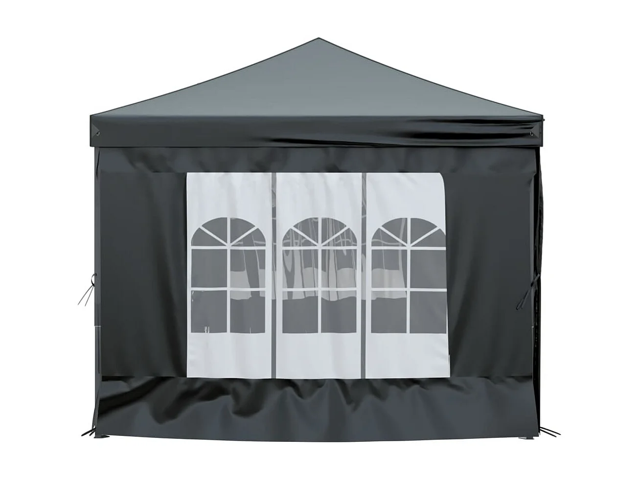 Tenda per Feste Pieghevole con Pareti Laterali Nero 3x6 m