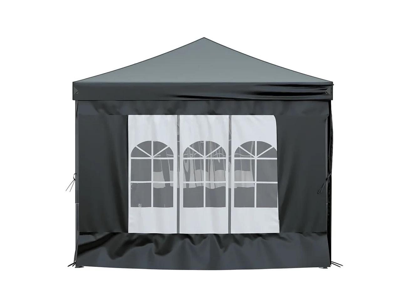 Tente de réception pliable avec parois Noir 3x6 m