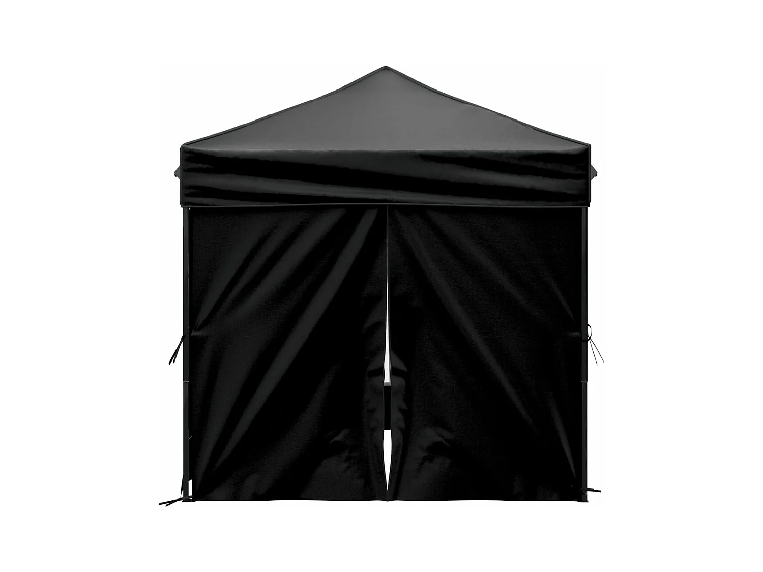 Tenda per Feste Pieghevole con Pareti Laterali Nero 2x2 m
