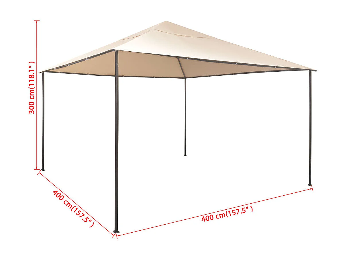 Gazebo/tenda de jardim com cortinas, 3,5 x 2,7 m