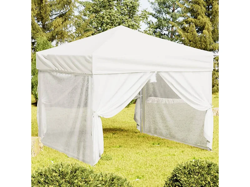 Partytent inklapbaar met zijwanden 3x3 m wit