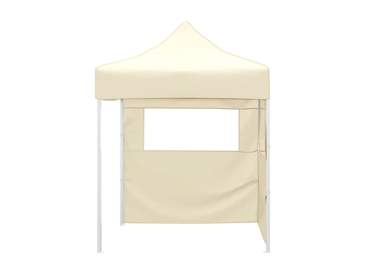 Tente de réception pliable avec 2 parois 2x2 m Acier Crème