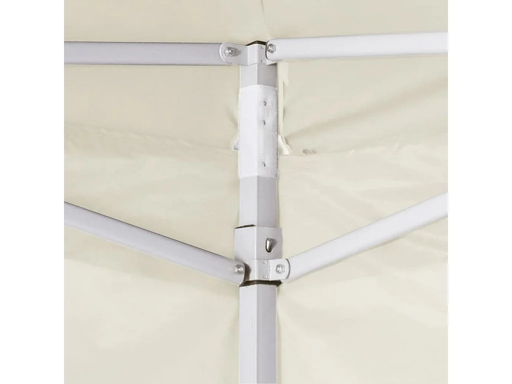 Tente de réception pliable avec 2 parois 2x2 m Acier Crème