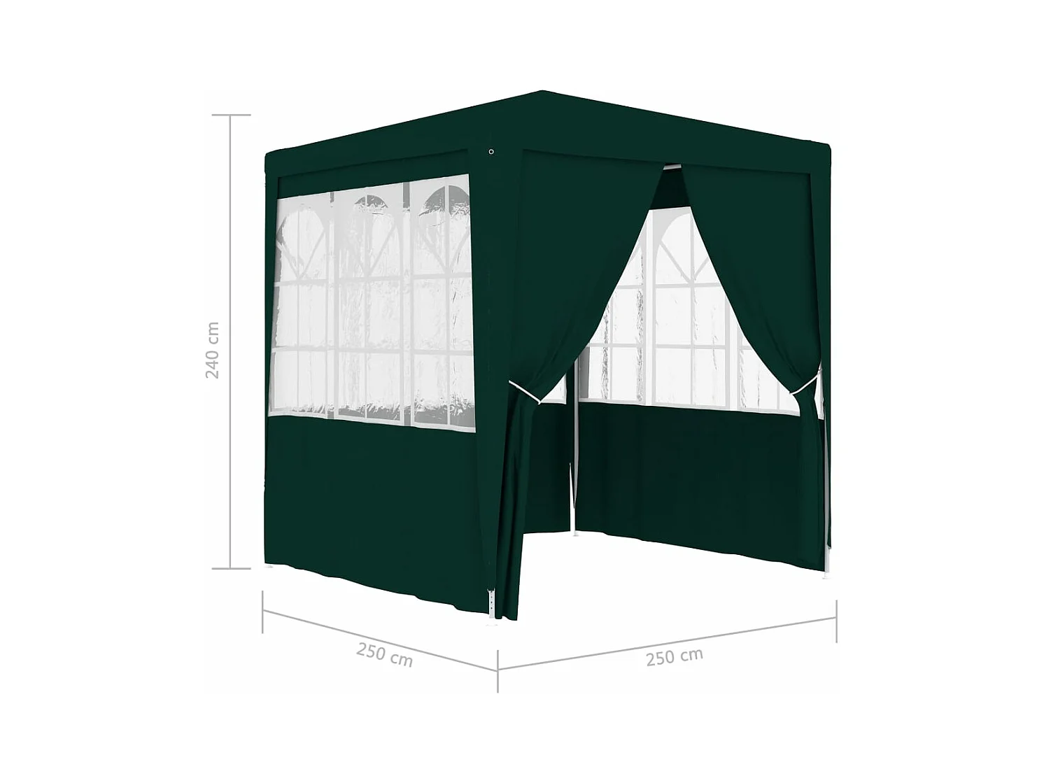 Tente de réception avec parois latérales 2,5x2,5 m Vert 90 g/m²