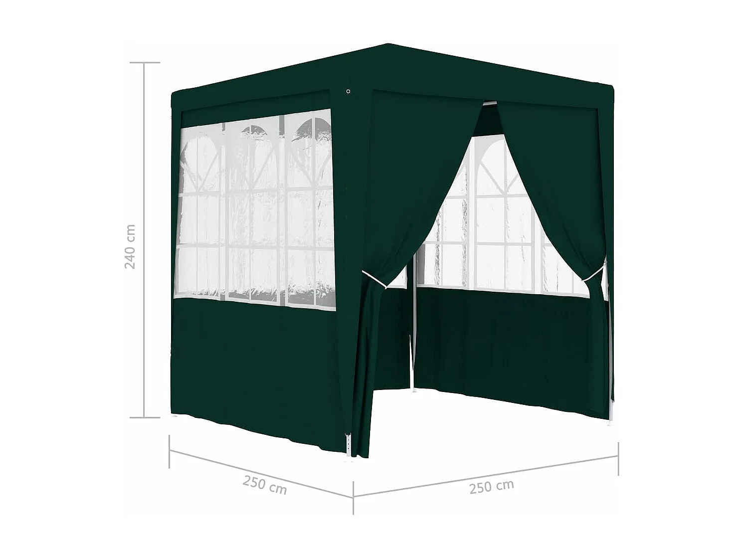 Tente de réception avec parois latérales 2,5x2,5 m Vert 90 g/m²