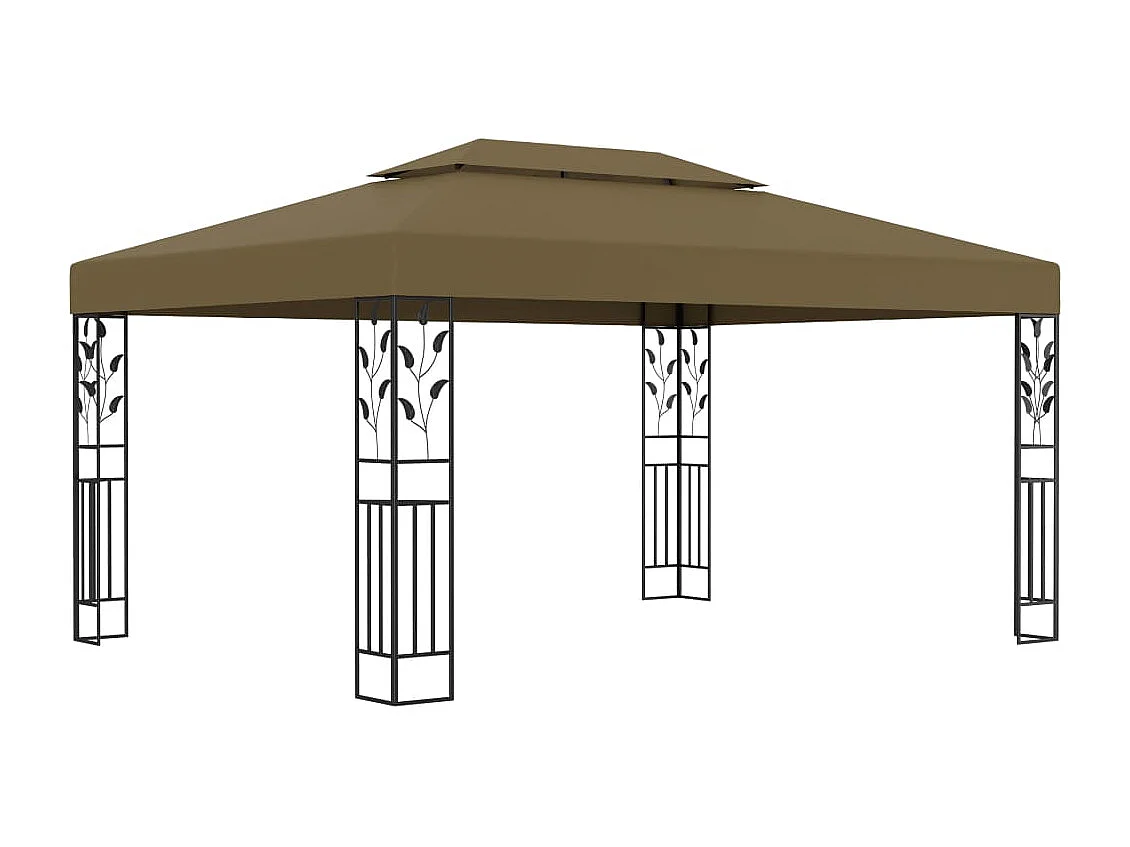 Tonnelle avec double toit 3x4 m Taupe 180 g/m²