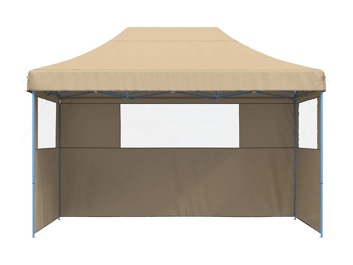 Tienda de fiesta plegable Pop-Up con 3 paredes laterales beige