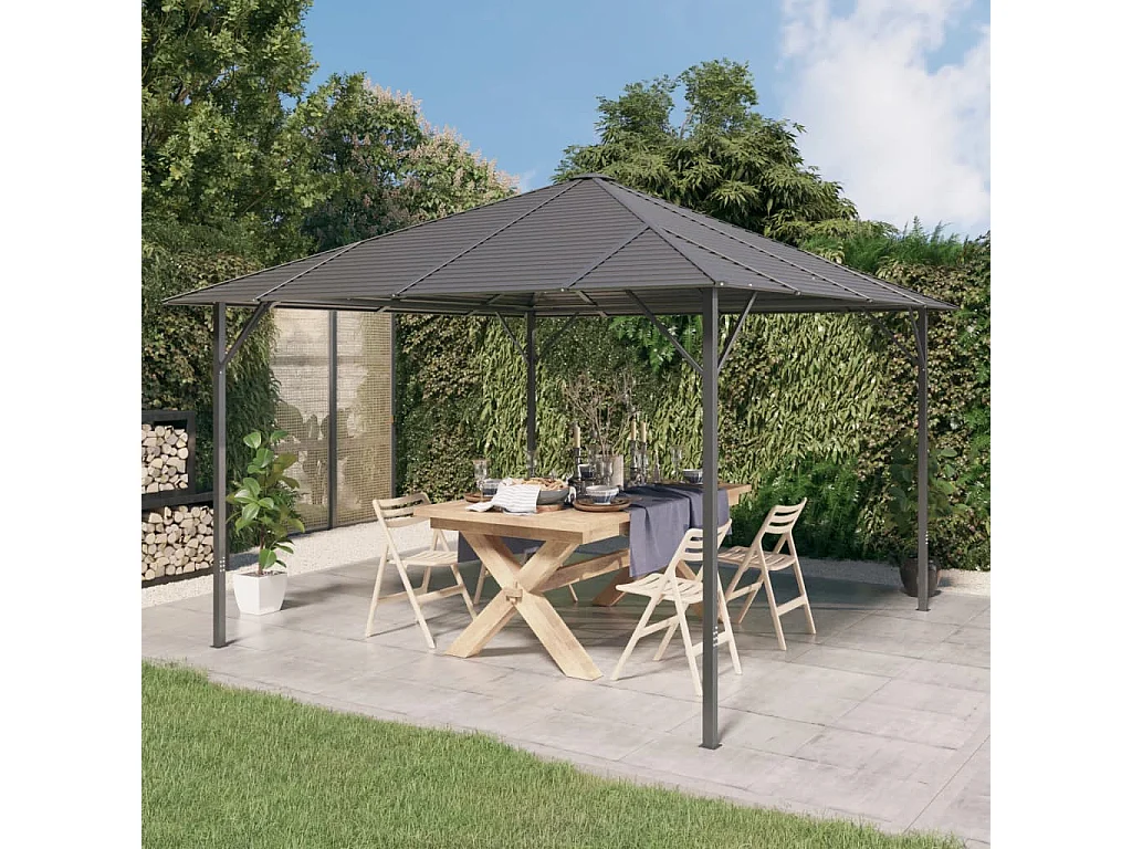Belvédère avec toit 3x3 m Anthracite