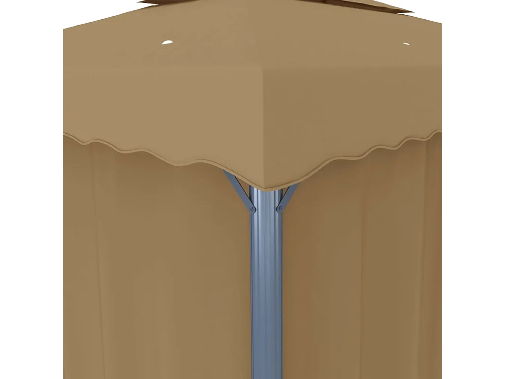 Tonnelle avec rideau 4x3 m Taupe Aluminium