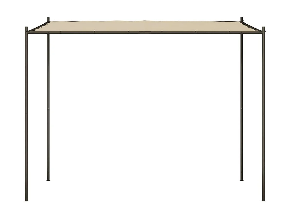 Belvédère beige 3x3 m 180 g/m² tissu et acier