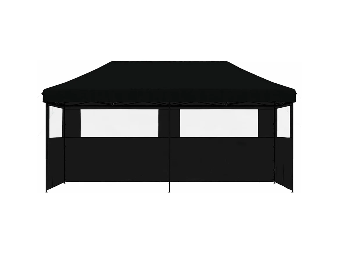 Tente de réception pliable escamotable 3 parois latérales noir