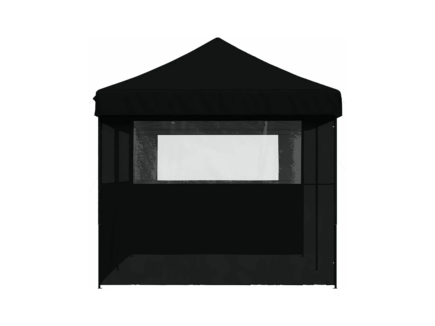 Tente de réception pliable escamotable 3 parois latérales noir