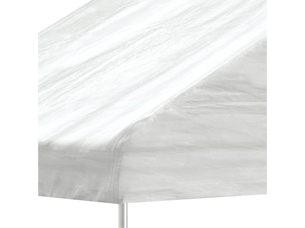 Prieel met dak 5,88x2,23x3,75 m polyetheen wit
