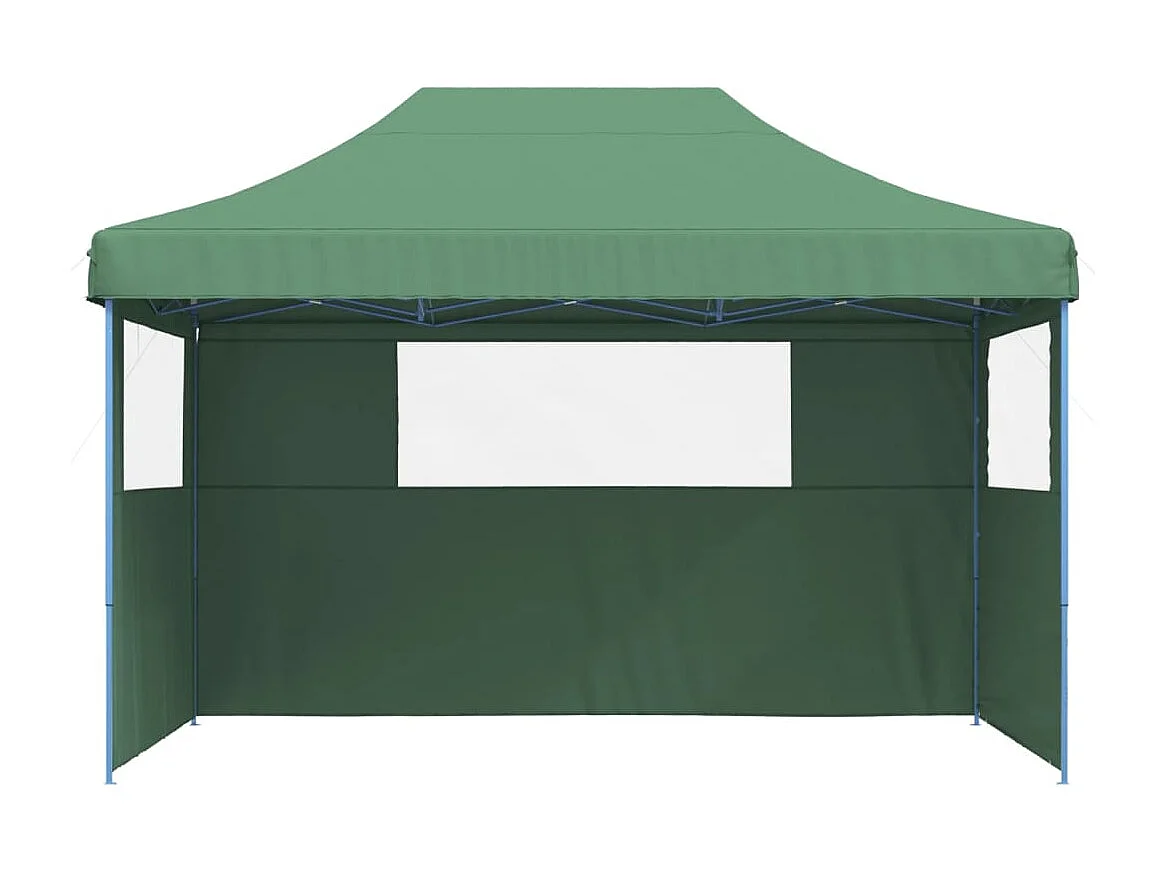 Tente de réception pliable escamotable 3 parois latérales vert