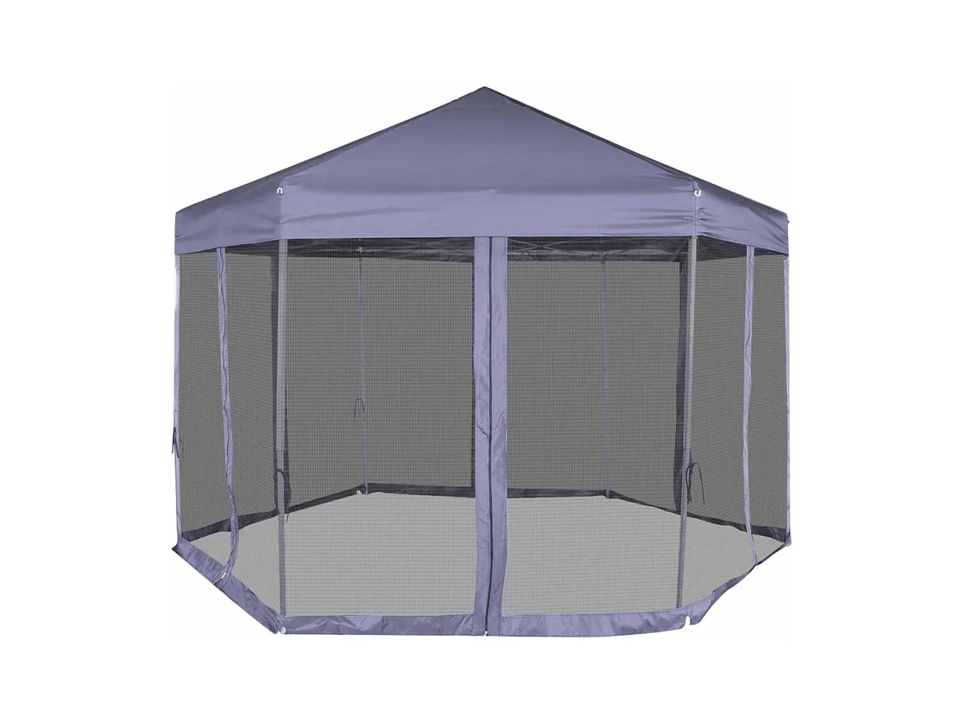 Chapiteau hexagonal avec 6 parois latérales 3,6x3,1m Bleu foncé