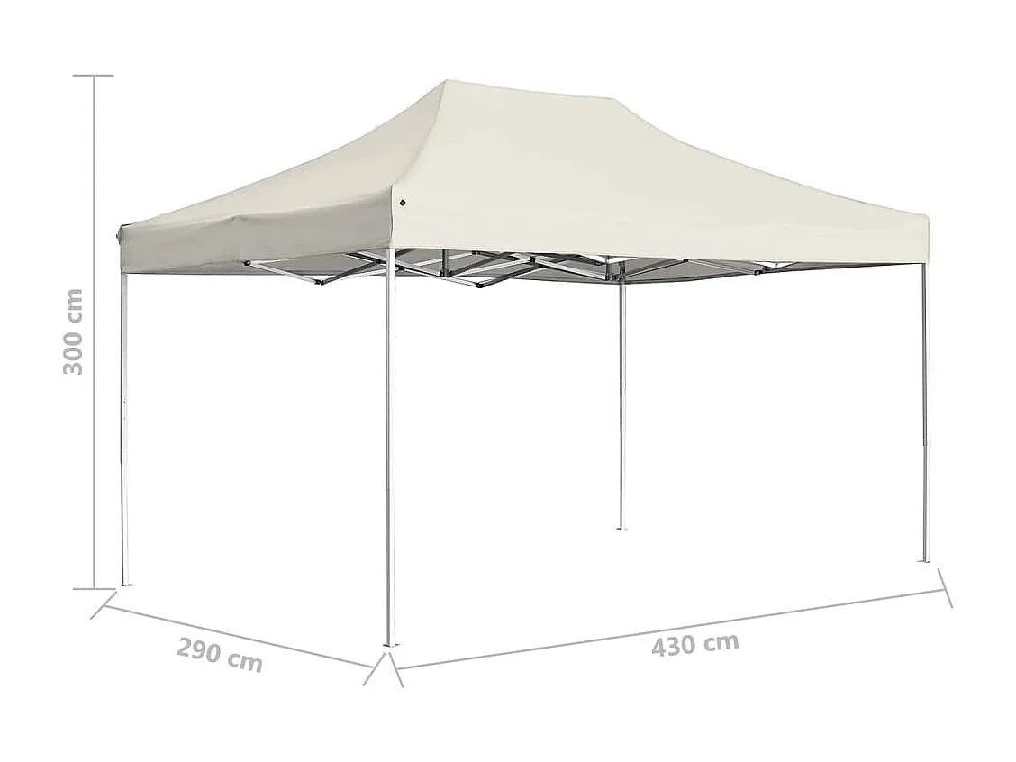Gazebo Professionale Pieghevole in Alluminio 4,5x3 m Crema