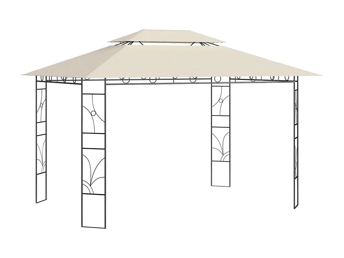 Gazebo 4x3x2,7 m 160 g/m² cor creme