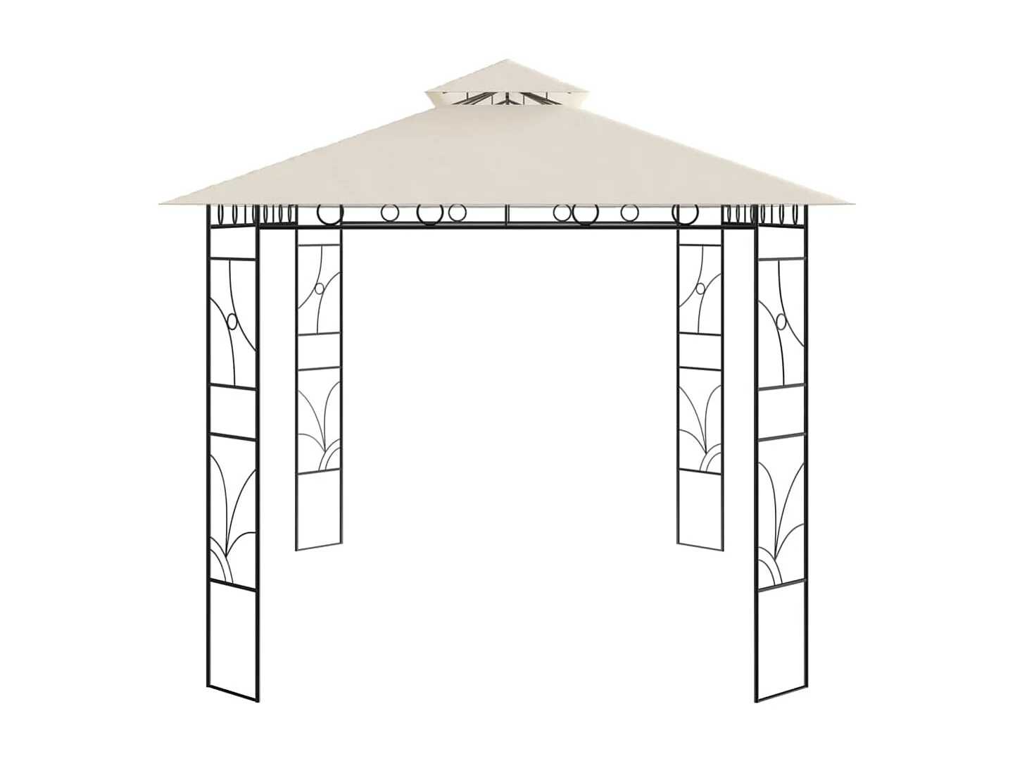 Gazebo 4x3x2,7 m 160 g/m² cor creme