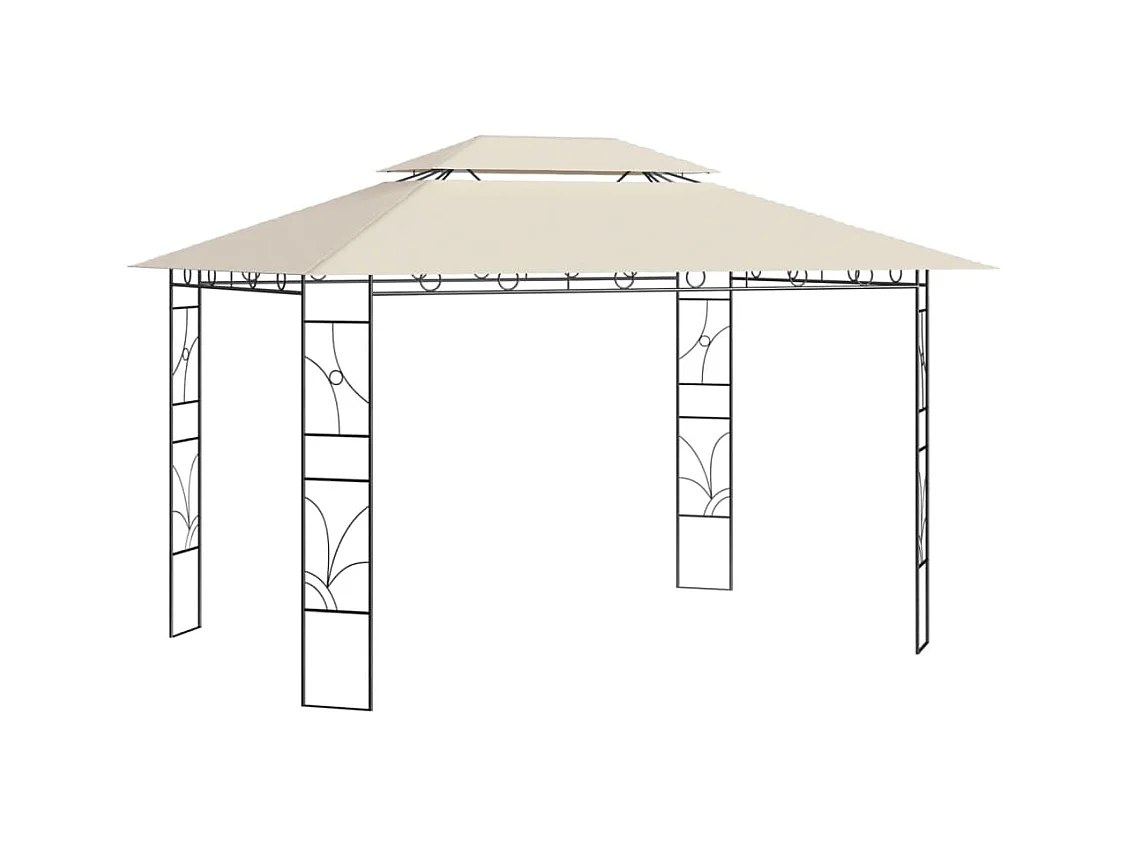 Gazebo 4x3x2,7 m Crema 160 g/m²