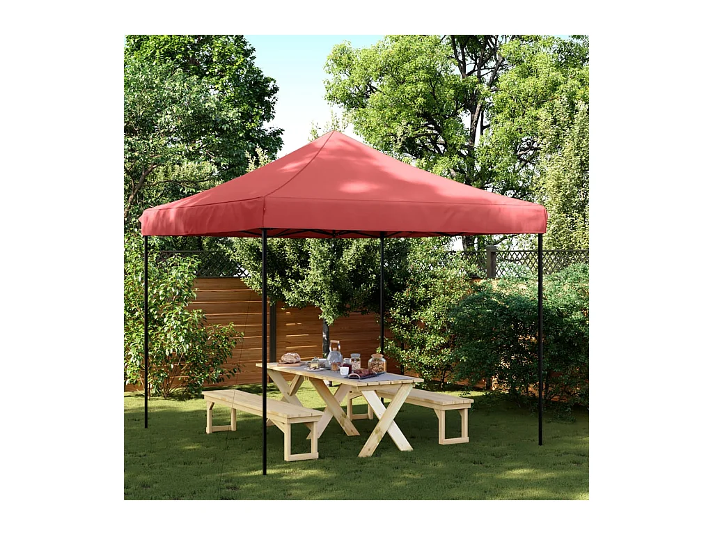 Tente de réception pliable escamotable bordeaux 292x292x315 cm