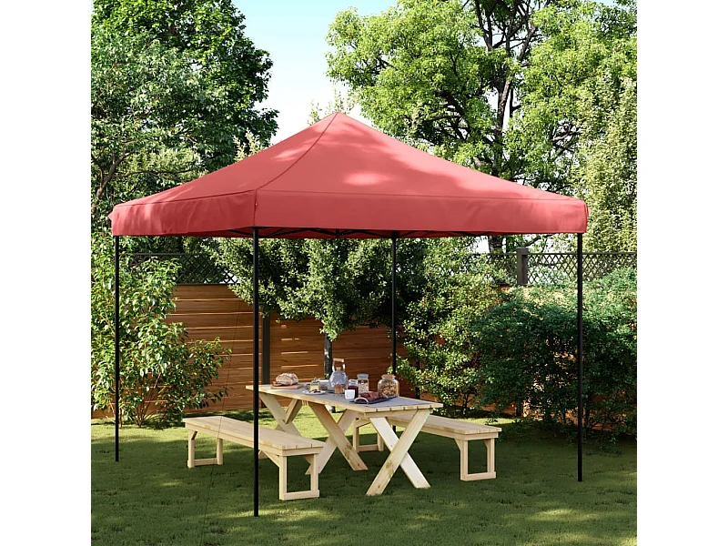 Partytent inklapbaar pop-up 292x292x315 cm bordeauxrood