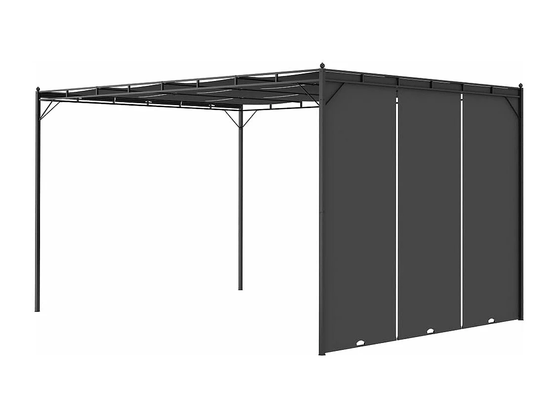 Gazebo da Giardino con Tenda Laterale 4x3x2,25 m Antracite