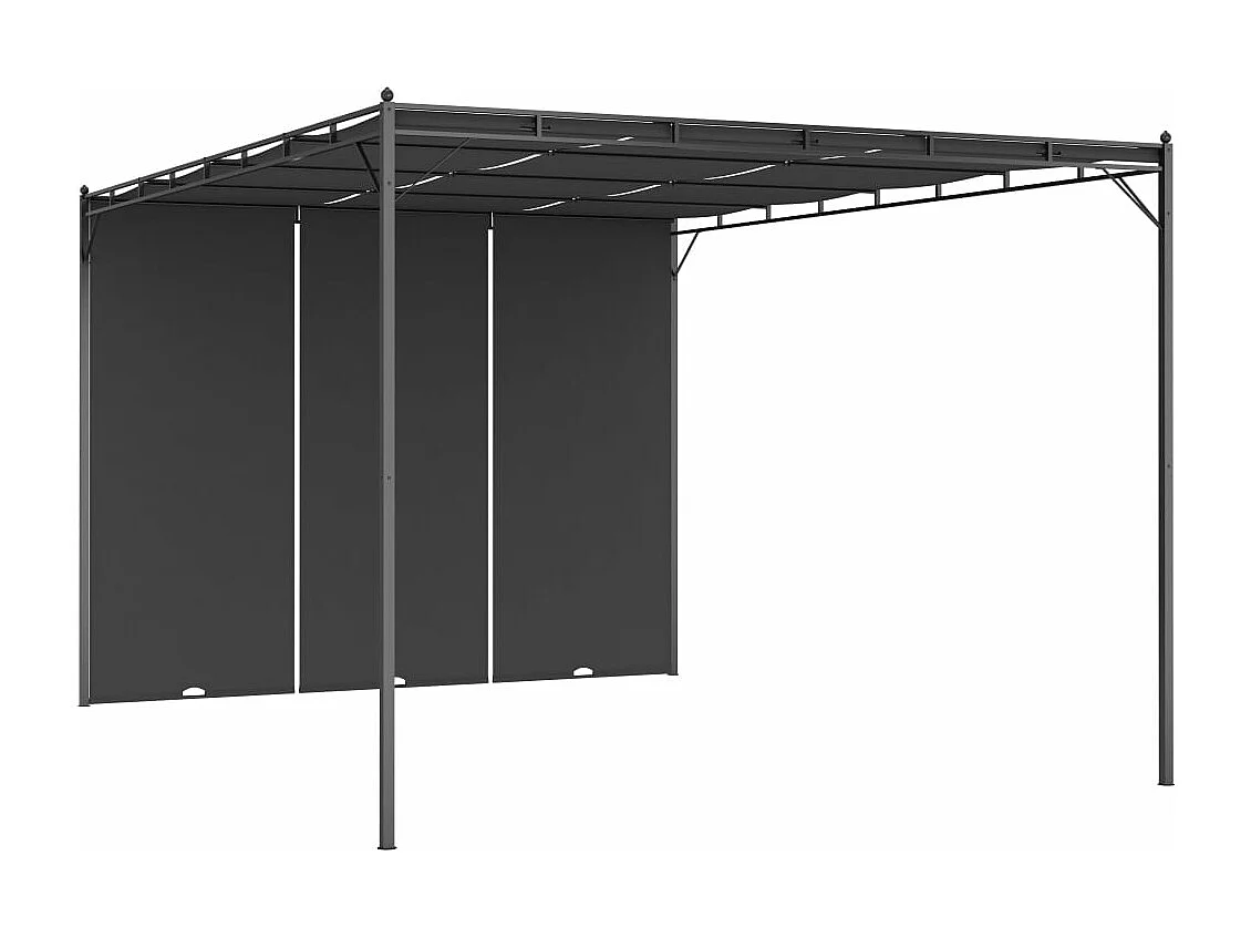 Gazebo da Giardino con Tenda Laterale 4x3x2,25 m Antracite
