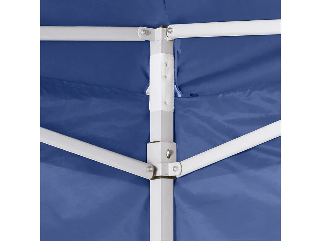 Tente de réception pliable avec 2 parois 2x2 m Acier Bleu