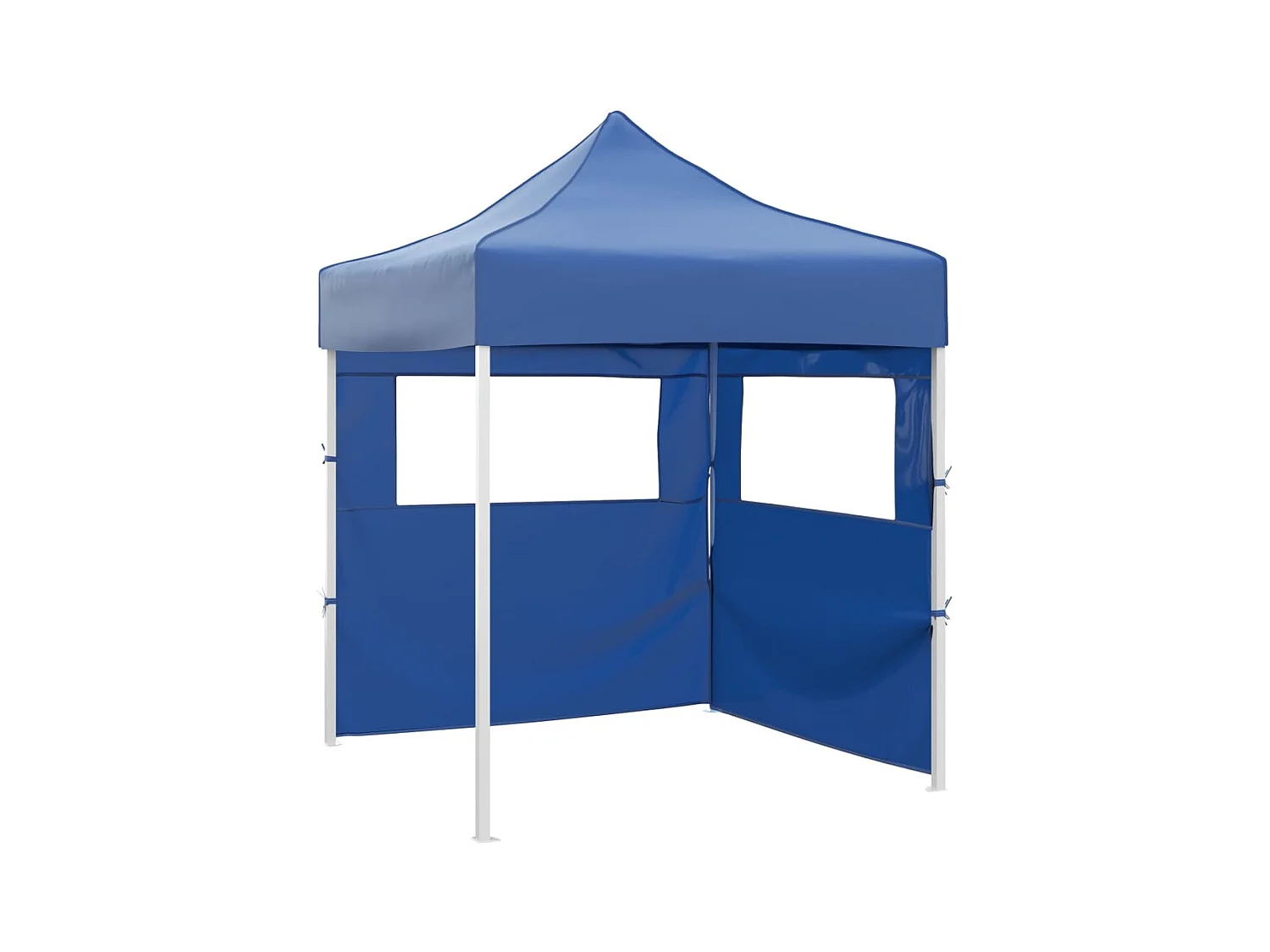 Gazebo Pieghevole Professionale 2 Pareti 2x2m Acciaio Blu