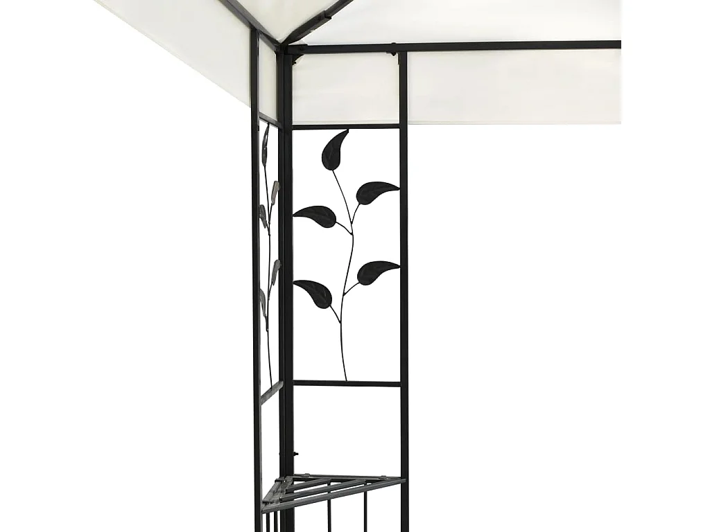 Belvédère à double toit blanc 6x3 m acier