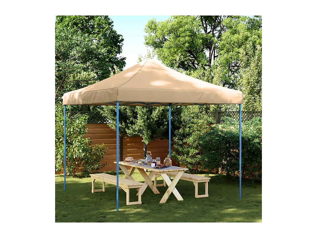 Partytent inklapbaar pop-up 292x292x315 cm beige