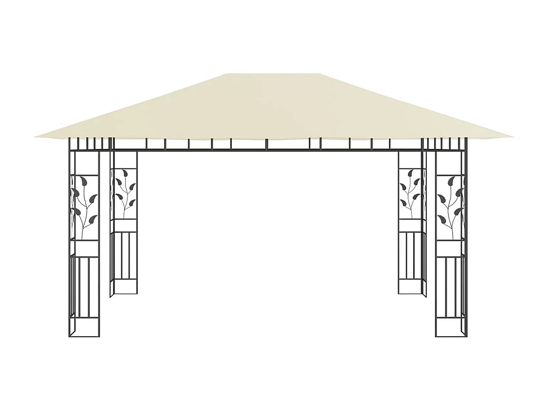 Gazebo com rede mosquiteira 4x3x2,73 m 180 g/m² creme