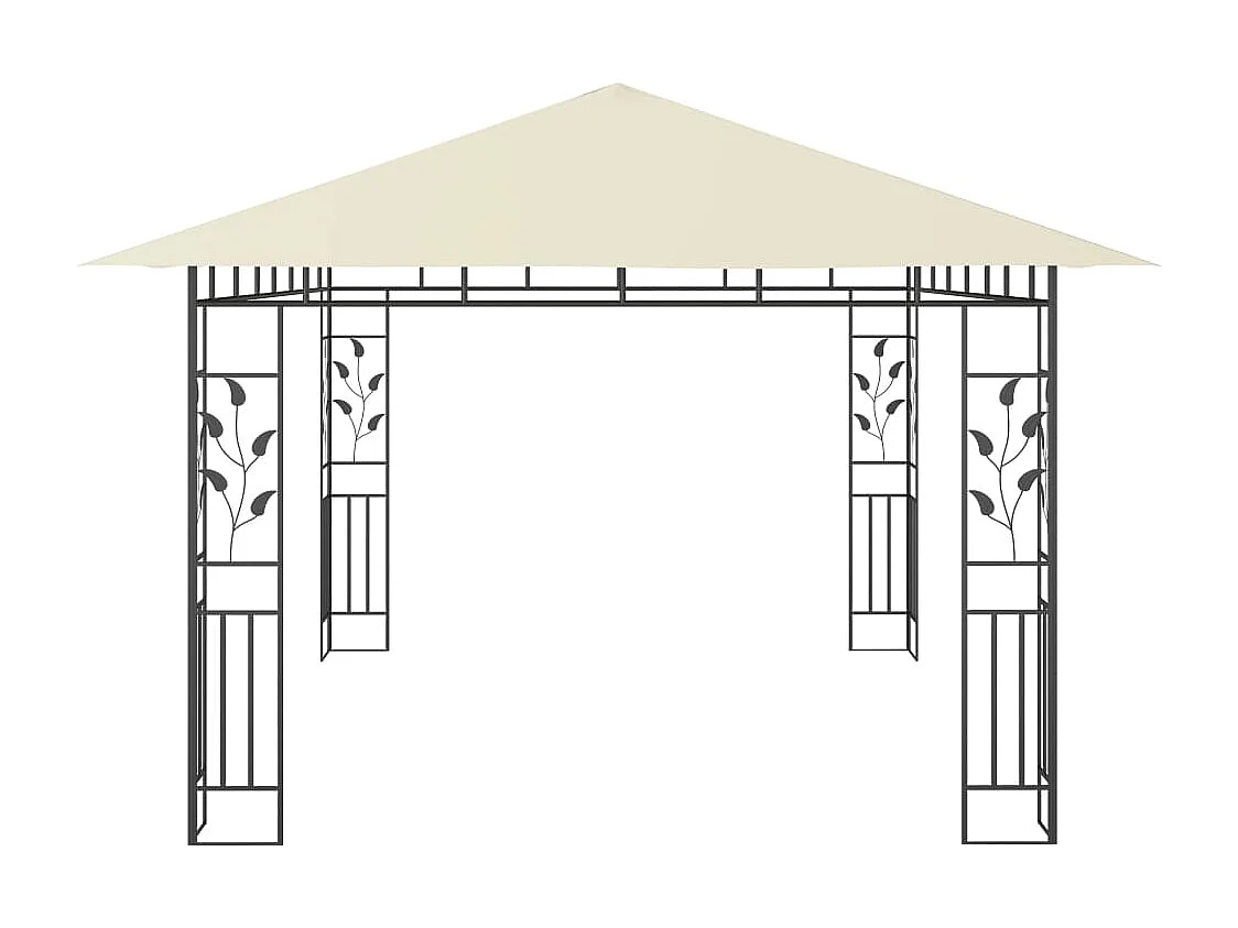 Gazebo com rede mosquiteira 4x3x2,73 m 180 g/m² creme