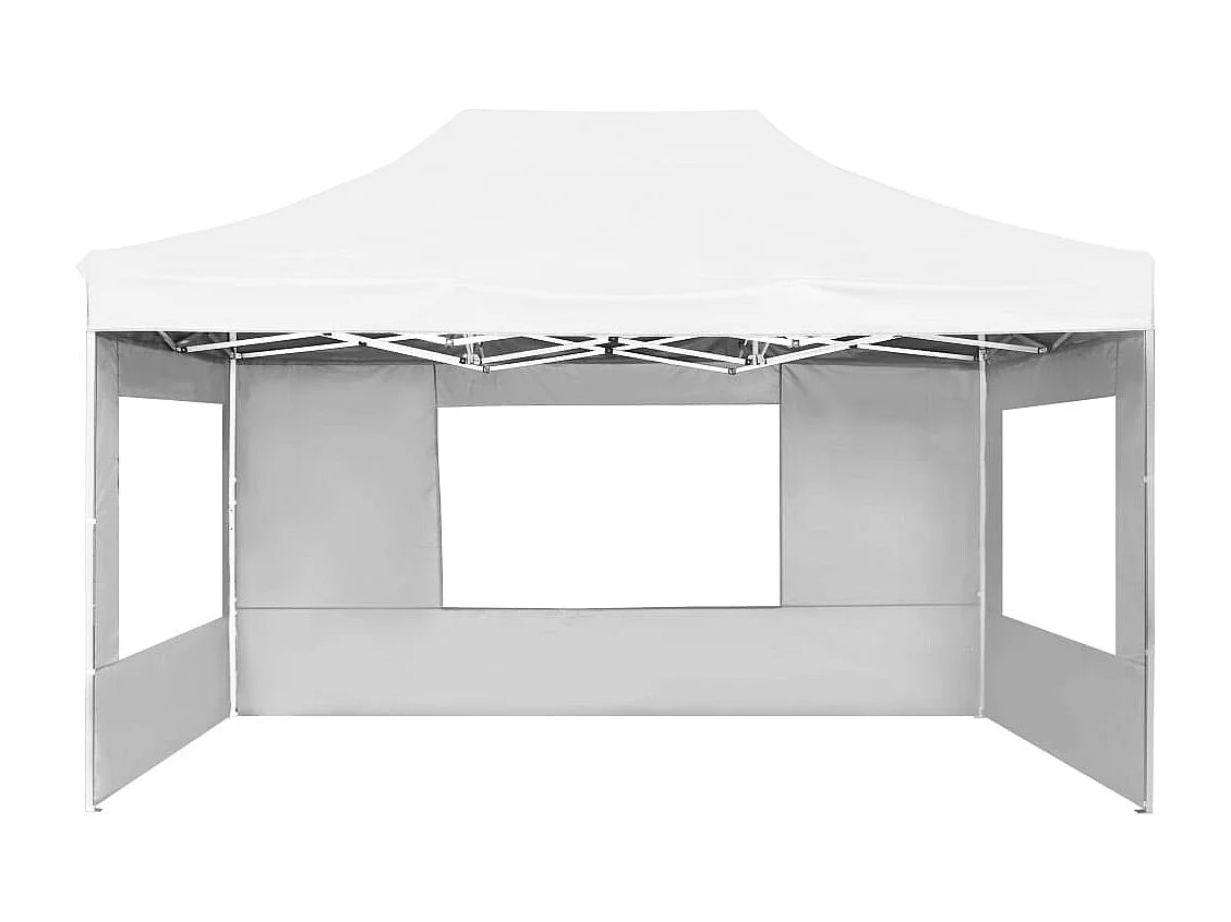 Tente de réception pliable avec parois Aluminium 4,5x3 m Blanc