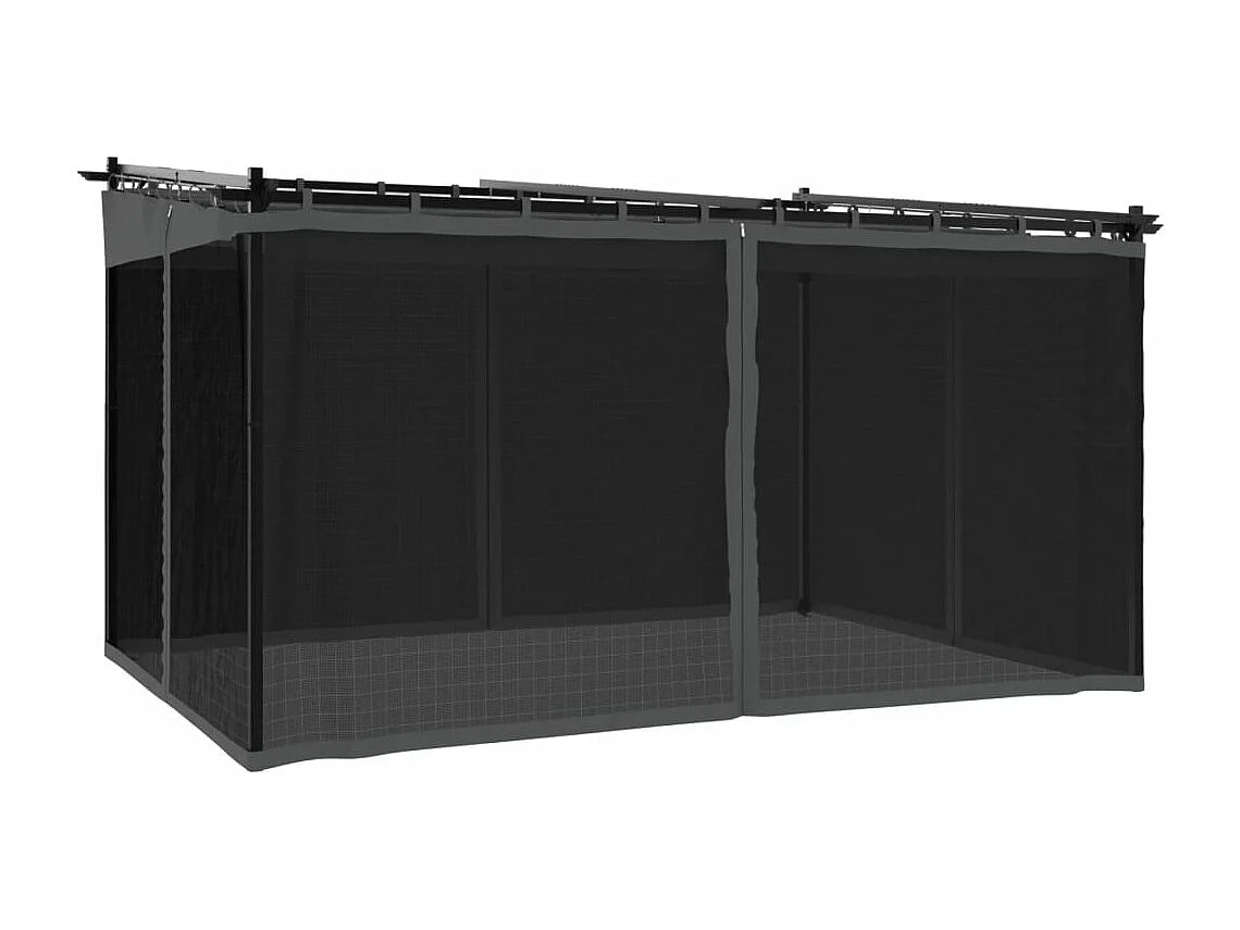 Tonnelle avec parois en filet anthracite 4x3 m acier